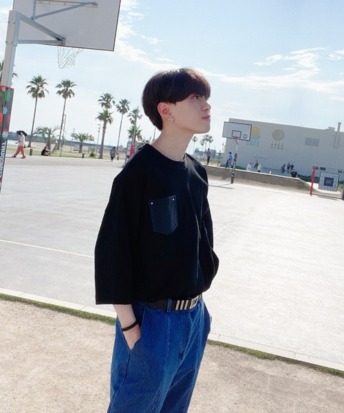 EDEL（エーデル）の「EDEL - レザーポケットビックT（Tシャツ/カットソー・メンズ・ホワイト/ブラック・MEDIUM/LARGE）」の10枚目の写真