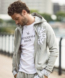 1piu1uguale3 RELAX | 【別注】1PIU1UGUALE3 RELAX/ウノピゥ ウノ ウグァーレ トレ リラックス/RIB LOGO ZIP HOODIE(パーカー)
