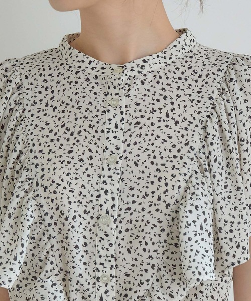 VIS（ビス）の「【セットアップ対応】【美短】フリルフレンチスリーブペプラムブラウス（シャツ/ブラウス・レディース・ブラック/ホワイト系その他/ブラック系その他・S/M）」の13枚目の写真