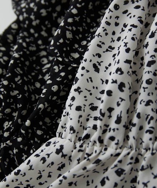 VIS（ビス）の「【セットアップ対応】【美短】フリルフレンチスリーブペプラムブラウス（シャツ/ブラウス・レディース・ブラック/ホワイト系その他/ブラック系その他・S/M）」の10枚目の写真