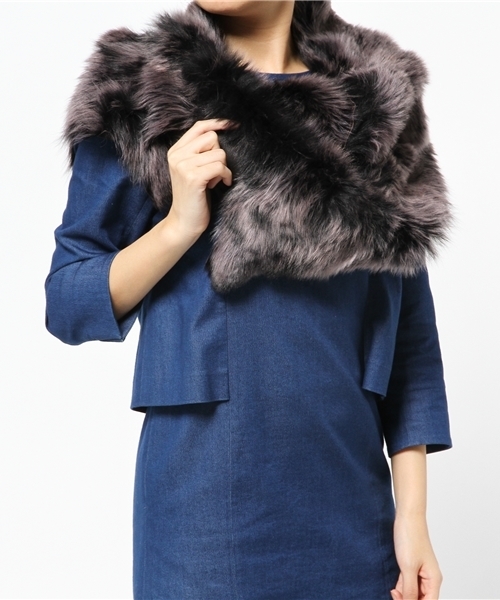 ESTNATION（エストネーション）の「KARL DONOGHUE ファーストール（ストール/ショール・レディース・グレー/ダークブラウン/ピンク・FREE）」の5枚目の写真