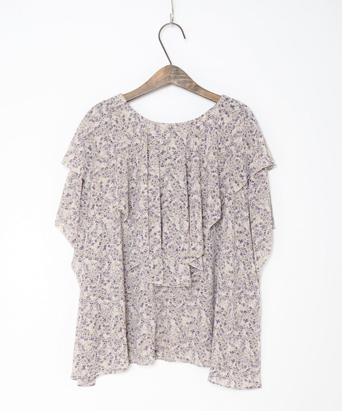 Crisp（クリスプ）の「フラワーラッフルブラウス（シャツ/ブラウス・レディース・ベージュ/ブラウン・FREE）」の5枚目の写真
