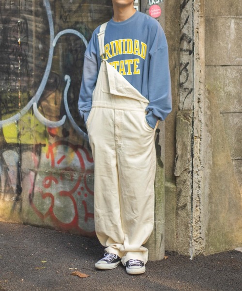 WEGO（ウィゴー）の「WEGO/コーデュロイオーバーオール（サロペット/オーバーオール・メンズ・ブラック/ベージュ/アイボリー・MEDIUM/LARGE）」の2枚目の写真