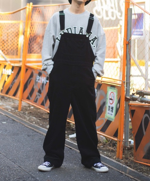 WEGO（ウィゴー）の「WEGO/コーデュロイオーバーオール（サロペット/オーバーオール・メンズ・ブラック/ベージュ/アイボリー・MEDIUM/LARGE）」の3枚目の写真