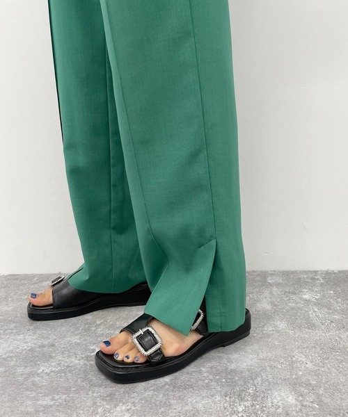 PAGEBOY（ページボーイ）の「クリアルーズセットアップパンツ（その他パンツ・レディース・ブラック/グレイッシュベージュ/グリーン・FREE）」の4枚目の写真