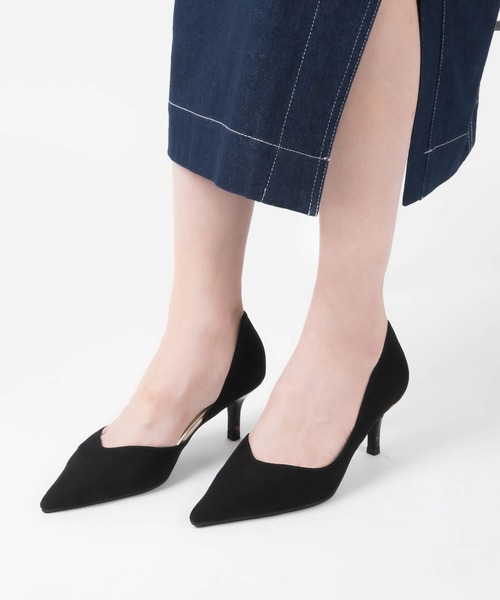 ストレスフリー ソフト Vカットサイドオープンパンプス