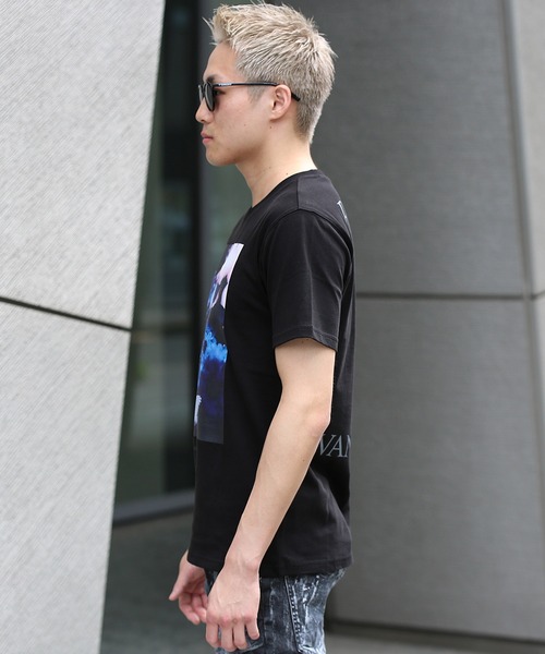 BLACK by VANQUISH(ブラックバイバンキッシュ)の「【BLACK by VANQUISH】ブラックバイバンキッシュ/フォトプリントクルーネック半袖Tシャツ(Tシャツ/カットソー・メンズ・ブラック/ホワイト・M/XL/L)」の10枚目の写真