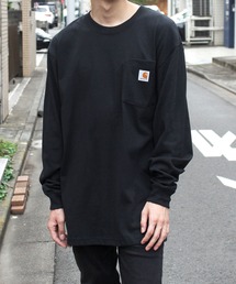 【carhartt】カーハート Workwear Pocket LS T-Shirt ワンポイント ポケットロンT ビッグシルエット ロングスリーブTシャツ K126
