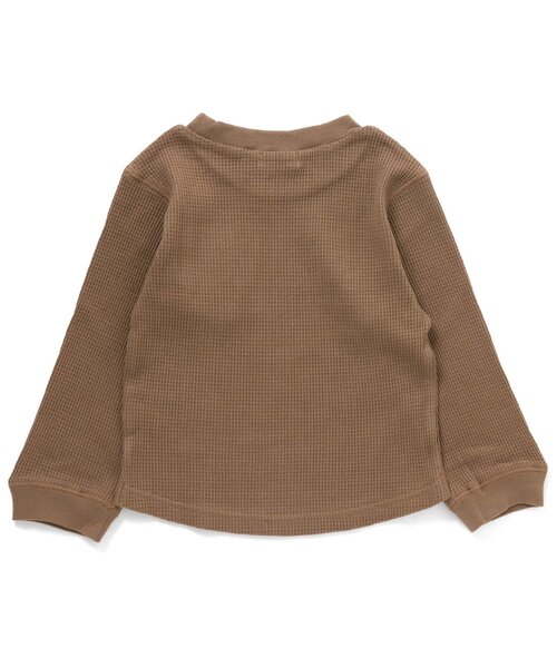 Ampersand（アンパサンド）の「長袖ワッフルＴシャツ（Tシャツ/カットソー・キッズ・ブラウン/グレー/ネイビー/ピンク/レインボー・80/90/100/110/120/130/140）」の11枚目の写真