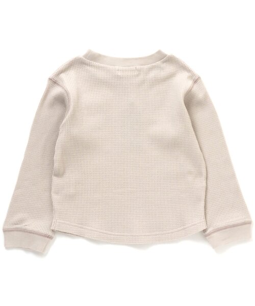 Ampersand（アンパサンド）の「長袖ワッフルＴシャツ（Tシャツ/カットソー・キッズ・ブラウン/グレー/ネイビー/ピンク/レインボー・80/90/100/110/120/130/140）」の7枚目の写真