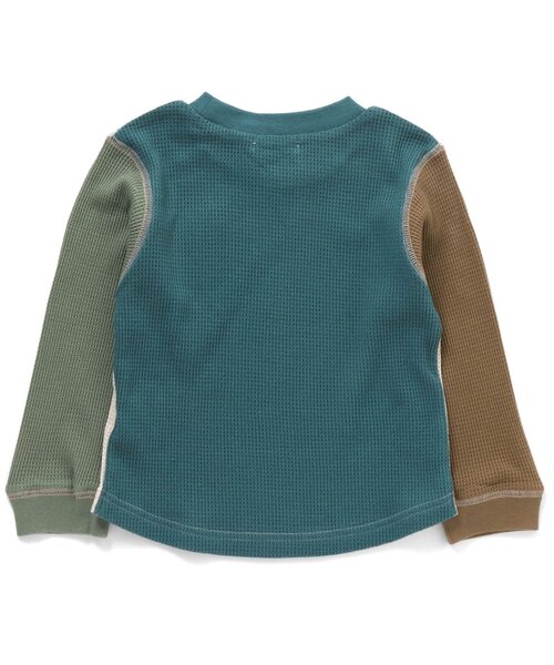 Ampersand（アンパサンド）の「長袖ワッフルＴシャツ（Tシャツ/カットソー・キッズ・ブラウン/グレー/ネイビー/ピンク/レインボー・80/90/100/110/120/130/140）」の10枚目の写真
