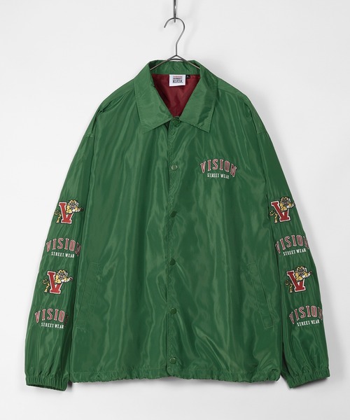 VISION STREET WEAR(ヴィジョンストリートウェア)の「【VISION STREET WEAR/ヴィジョンストリートウェア】袖刺繍 ワイドコーチジャケット(ブルゾン・メンズ・チャコールグレー/ブルー/グリーン/マスタード・M/L/XL)」の3枚目の写真