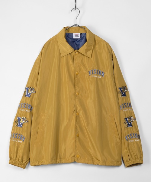 VISION STREET WEAR(ヴィジョンストリートウェア)の「【VISION STREET WEAR/ヴィジョンストリートウェア】袖刺繍 ワイドコーチジャケット(ブルゾン・メンズ・チャコールグレー/ブルー/グリーン/マスタード・M/L/XL)」の1枚目の写真