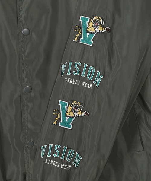 VISION STREET WEAR(ヴィジョンストリートウェア)の「【VISION STREET WEAR/ヴィジョンストリートウェア】袖刺繍 ワイドコーチジャケット(ブルゾン・メンズ・チャコールグレー/ブルー/グリーン/マスタード・M/L/XL)」の9枚目の写真