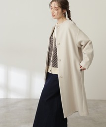 N.（N. Natural Beauty Basic） | 【S Size Line】◆アンゴラビーバーノーカラーコート(ノーカラーコート)