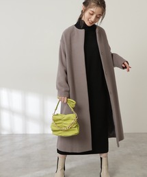 N.（N. Natural Beauty Basic） | 【S Size Line】◆アンゴラビーバーノーカラーコート(ノーカラーコート)