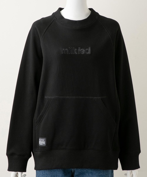 MILKFED.（ミルクフェド）の「FRONT LOGO SWEAT TOP（スウェット・レディース・ブラック/ライトブルー/ライトパープル/ベージュ/オフホワイト/ネイビー・ONE SIZE）」の11枚目の写真