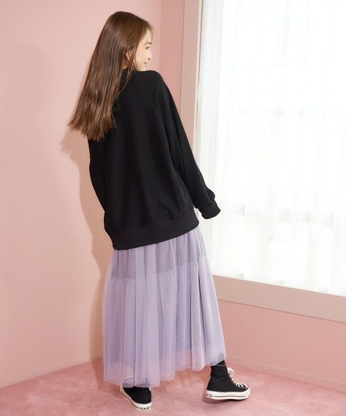 MILKFED.（ミルクフェド）の「FRONT LOGO SWEAT TOP（スウェット・レディース・ブラック/ライトブルー/ライトパープル/ベージュ/オフホワイト/ネイビー・ONE SIZE）」の19枚目の写真