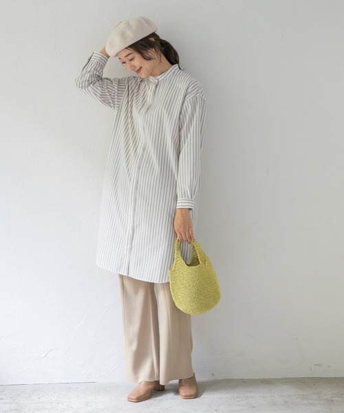 LEPSIM(レプシィム)の「ラウンドヘムシャツチュニック 217823(シャツ/ブラウス・レディース・ベージュ系その他2/ベージュ系その他/ブルー系その他・FREE)」の4枚目の写真