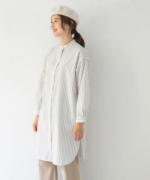 LEPSIM(レプシィム)の「ラウンドヘムシャツチュニック 217823(シャツ/ブラウス・レディース・ベージュ系その他2/ベージュ系その他/ブルー系その他・FREE)」の5枚目の写真