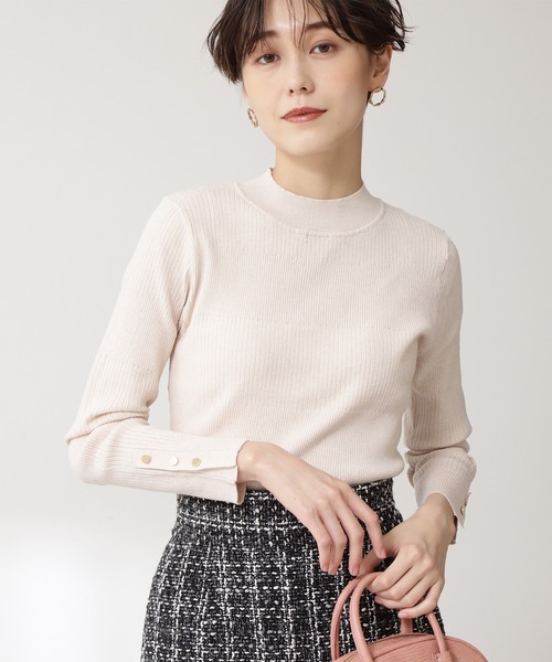 N.(N. Natural Beauty Basic)(エヌエヌナチュラルビューティーベーシック)の「【追加生産】◆ハイネックリブニット(ニット/セーター・レディース・オフホワイト/ブラック/ネイビー/ブルー/ブラウン・MEDIUM)」の1枚目の写真