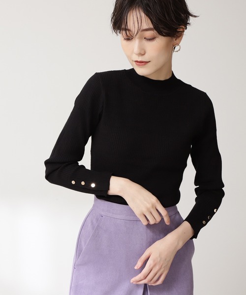 N.(N. Natural Beauty Basic)(エヌエヌナチュラルビューティーベーシック)の「【追加生産】◆ハイネックリブニット(ニット/セーター・レディース・オフホワイト/ブラック/ネイビー/ブルー/ブラウン・MEDIUM)」の2枚目の写真