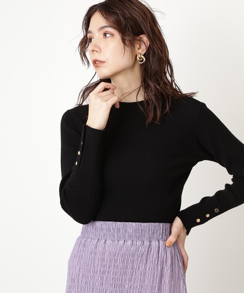 N.(N. Natural Beauty Basic)(エヌエヌナチュラルビューティーベーシック)の「【追加生産】◆ハイネックリブニット(ニット/セーター・レディース・オフホワイト/ブラック/ネイビー/ブルー/ブラウン・MEDIUM)」の6枚目の写真