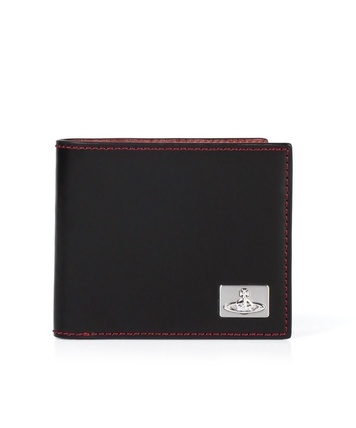 【新品】ヴィヴィアンウエストウッド 二つ折り財布 オーブプレート カラーステッチ Vivienne Westwood ACCESSORIES（ヴィヴィアンウエストウッド