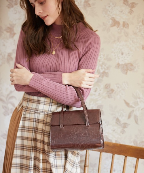 Rewde(ルゥデ)の「【2WAY】クラシカルミニトートバッグ(1R18-BA0514)(トートバッグ・レディース・ブラック/ブラウン/ベージュ・FREE)」の1枚目の写真