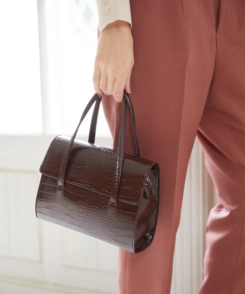 Rewde(ルゥデ)の「【2WAY】クラシカルミニトートバッグ(1R18-BA0514)(トートバッグ・レディース・ブラック/ブラウン/ベージュ・FREE)」の5枚目の写真