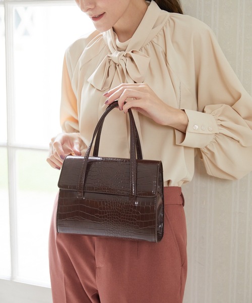 Rewde(ルゥデ)の「【2WAY】クラシカルミニトートバッグ(1R18-BA0514)(トートバッグ・レディース・ブラック/ブラウン/ベージュ・FREE)」の6枚目の写真