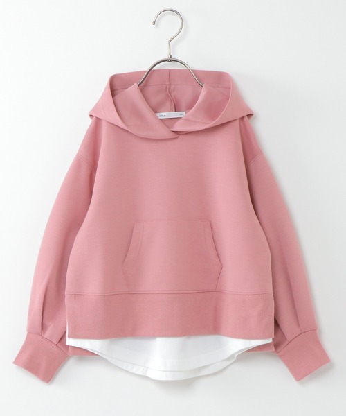 ikka（イッカ）の「【親子コーデ】ダンボールニットレイヤードパーカー（100~160cm）（パーカー・キッズ・ベージュ/ピンク/ライトイエロー・100/110/120/130/140/150/160）」の3枚目の写真