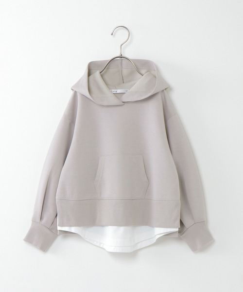 ikka（イッカ）の「【親子コーデ】ダンボールニットレイヤードパーカー（100~160cm）（パーカー・キッズ・ベージュ/ピンク/ライトイエロー・100/110/120/130/140/150/160）」の12枚目の写真