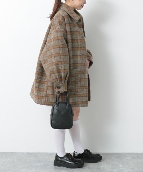 Heather（ヘザー）の「ユルチェック柄ナカワタコート　215259（その他アウター・レディース・グレー系/ブラウン系・FREE）」の12枚目の写真