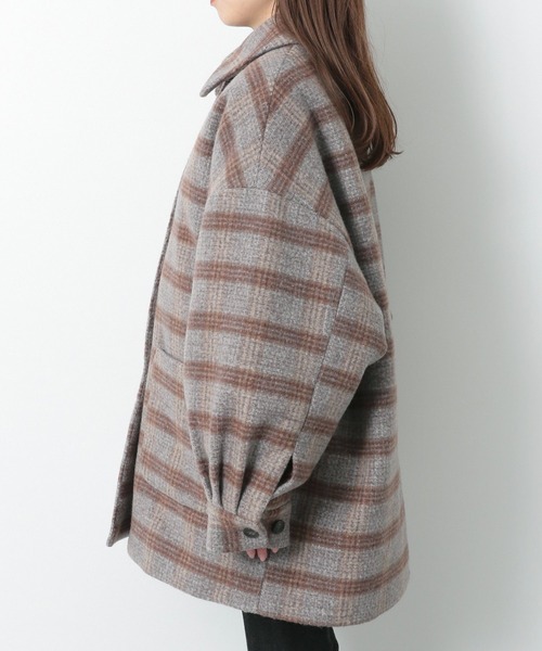 セットアップ Heather（ヘザー）の「ユルチェック柄ナカワタコート 215259 ジャケット・アウター
