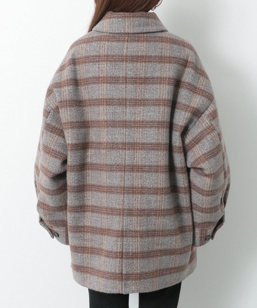 Heather（ヘザー）の「ユルチェック柄ナカワタコート　215259（その他アウター・レディース・グレー系/ブラウン系・FREE）」の10枚目の写真