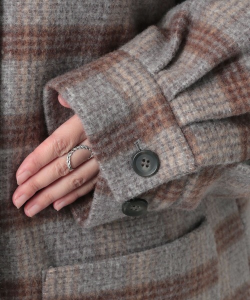 Heather（ヘザー）の「ユルチェック柄ナカワタコート　215259（その他アウター・レディース・グレー系/ブラウン系・FREE）」の13枚目の写真