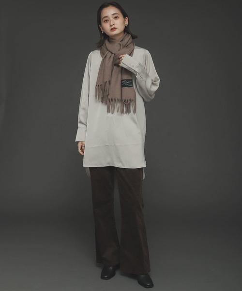 SENSE OF PLACE by URBAN RESEARCH（センスオブプレイスバイアーバンリサーチ）の「カシミヤ混ウールストール（マフラー・レディース・ブラック/グレー/アイボリー/モカ・ONE）」の19枚目の写真