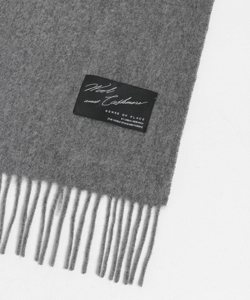 SENSE OF PLACE by URBAN RESEARCH（センスオブプレイスバイアーバンリサーチ）の「カシミヤ混ウールストール（マフラー・レディース・ブラック/グレー/アイボリー/モカ・ONE）」の21枚目の写真