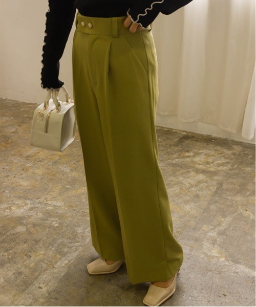 RANDA（ランダ）の「ダブル釦センタープレスワイドパンツ（その他パンツ・レディース・ピンク/グリーン/アイボリー・1/0）」の6枚目の写真