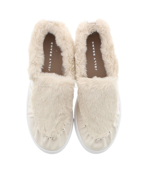 JELLY BEANS(ジェリービーンズ)の「インナーファーモカシンスリッポン(215-40039)JELLY BEANS(ジェリービーンズ)(スリッポン・レディース・アイボリー/キャメル・S/M/L)」の7枚目の写真