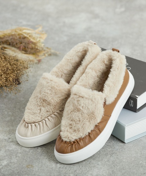 JELLY BEANS(ジェリービーンズ)の「インナーファーモカシンスリッポン(215-40039)JELLY BEANS(ジェリービーンズ)(スリッポン・レディース・アイボリー/キャメル・S/M/L)」の12枚目の写真