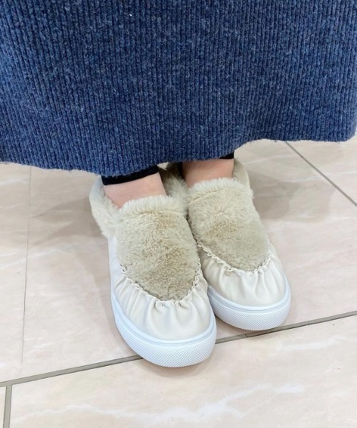 JELLY BEANS(ジェリービーンズ)の「インナーファーモカシンスリッポン(215-40039)JELLY BEANS(ジェリービーンズ)(スリッポン・レディース・アイボリー/キャメル・S/M/L)」の19枚目の写真
