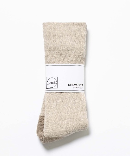 UNION（ユニオン）の「PAA RECYCLED COTTON CREW SOX 2.5 パウ UNION ユニオン ソックス 靴下（ソックス/靴下・メンズ・ライトグレー/ブラウン・FREE）」の2枚目の写真