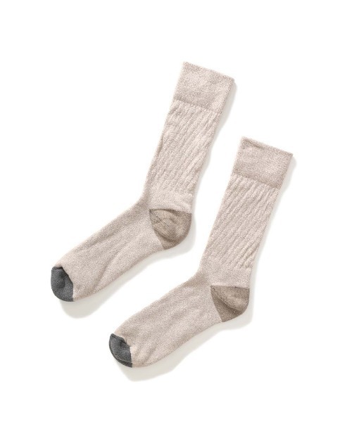 UNION（ユニオン）の「PAA RECYCLED COTTON CREW SOX 2.5 パウ UNION ユニオン ソックス 靴下（ソックス/靴下・メンズ・ライトグレー/ブラウン・FREE）」の6枚目の写真