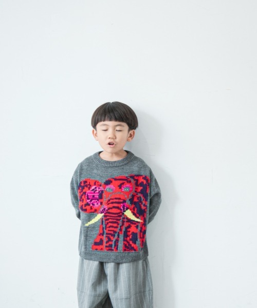 LOWRYS FARM(ローリーズファーム)の「Y.SUDAアニマルニット 239985(ニット/セーター・キッズ・ネイビー/グレー・110cm/120cm/130cm)」の7枚目の写真