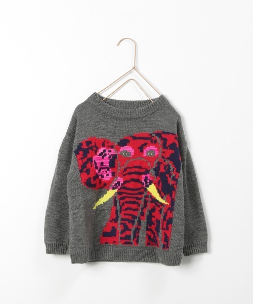 LOWRYS FARM(ローリーズファーム)の「Y.SUDAアニマルニット 239985(ニット/セーター・キッズ・ネイビー/グレー・110cm/120cm/130cm)」の3枚目の写真