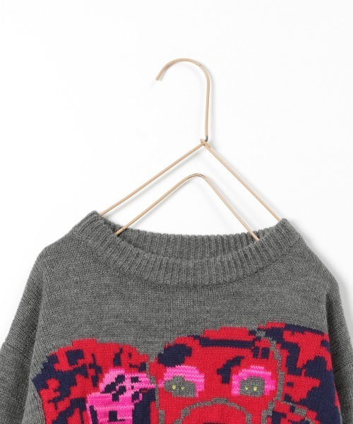 LOWRYS FARM(ローリーズファーム)の「Y.SUDAアニマルニット 239985(ニット/セーター・キッズ・ネイビー/グレー・110cm/120cm/130cm)」の6枚目の写真