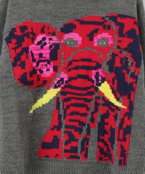 LOWRYS FARM(ローリーズファーム)の「Y.SUDAアニマルニット 239985(ニット/セーター・キッズ・ネイビー/グレー・110cm/120cm/130cm)」の4枚目の写真