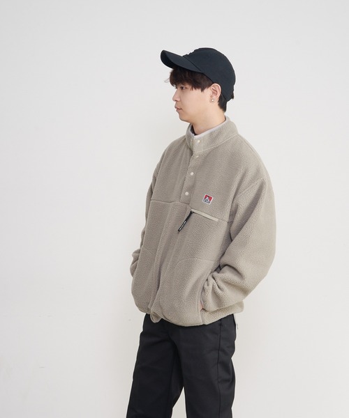 BEN DAVIS(ベンデイビス)の「【BEN DAVIS/ベンデイビス】 ハーフスナップ スタンドジャケット フリース素材使用(スウェット・メンズ・グリーン/パープル/イエロー/ライトベージュ・X-LARGE/MEDIUM/LARGE)」の2枚目の写真